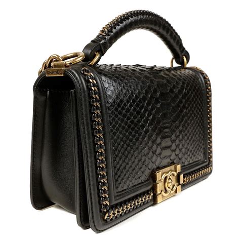 cartera chanel boy bag python|coco Chanel boys bag.